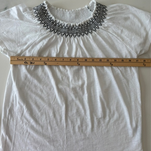 J. Crew White Blouse with Black Embroidery - Picture 2 of 5